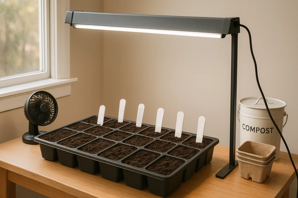 using grow lights with seed trays